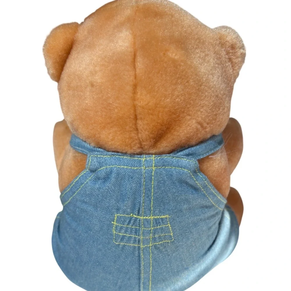 Hard Rock Cafe Tokyo Vintage Teddy Bear Plush Save the Planet Denim Overalls 8in